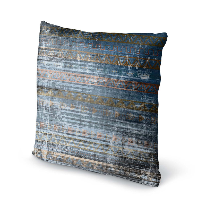  Housse et insert de coussin carré délavé pour l'extérieur, 18" x 18", Bleu