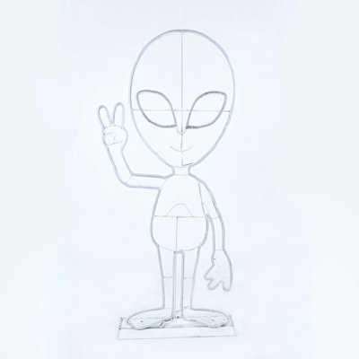 40in. Halloween Neon Style Alien Decoration