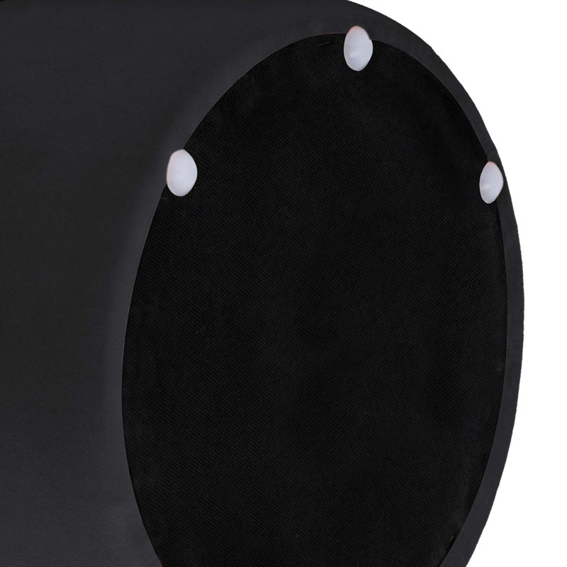 Artin 36cm W Velvet Round Footstool, Black