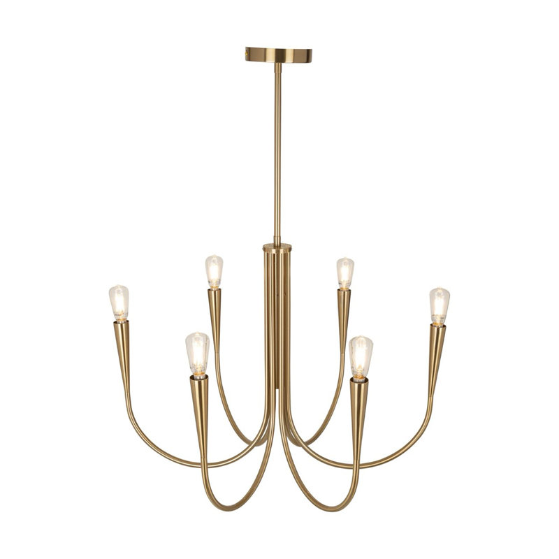 Lustre à 6 lumières Featherstone - laiton