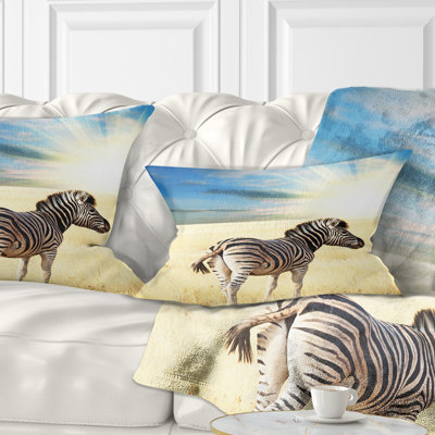 Coussin lombaire à zèbre et de soleil africain