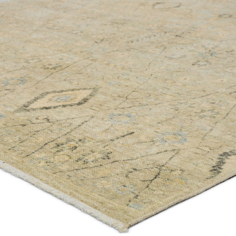 Tapis vert / bleu Maisie Medallion (4 pi x 6 pi), Rectangle 4 pi x 6 pi