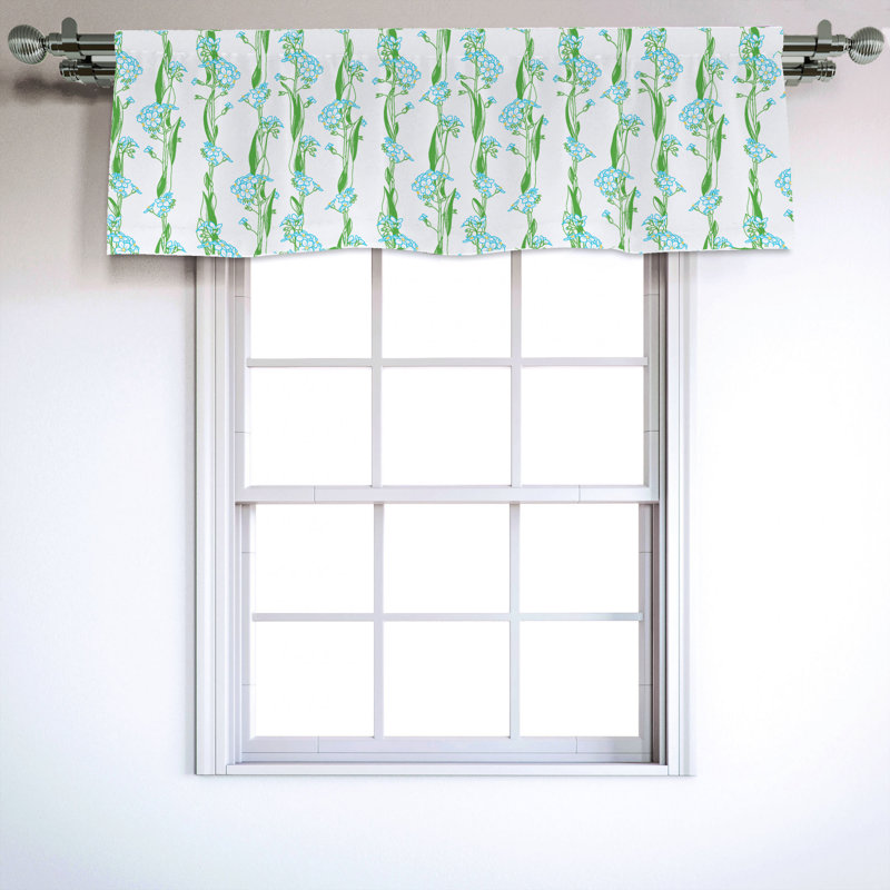 Sateen Floral Ruffled Window Valance