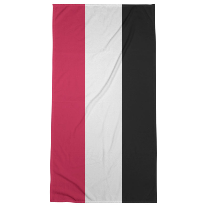 Cotton Blend Lightweight Bath Towel, Red/White/Black