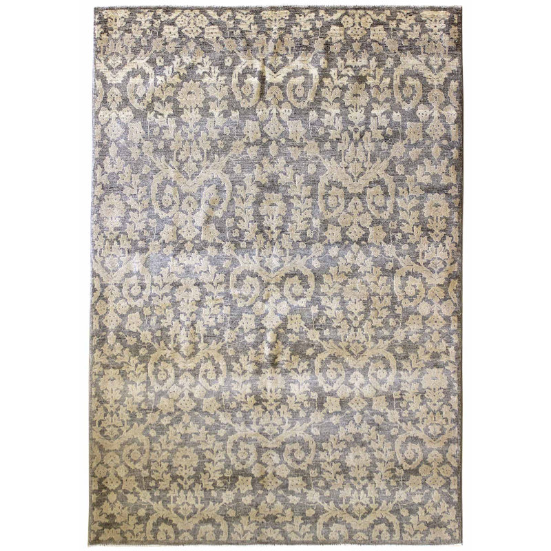 One-of-a-Kind Rectangle 5'7" X 8'5" New Age Wool Area Rug in Grey