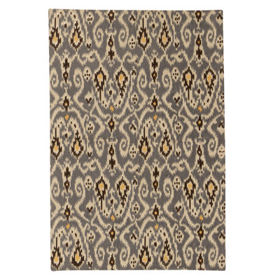 Tapis rectangulaire en laine à tissage plat