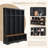 Farmhouse Hall Tree with 8 Hooks, Practical Entryway Bench with Open Compartments, 76.7"H Modern 3-in-1 Wooden Style Coat and Shoe Rack