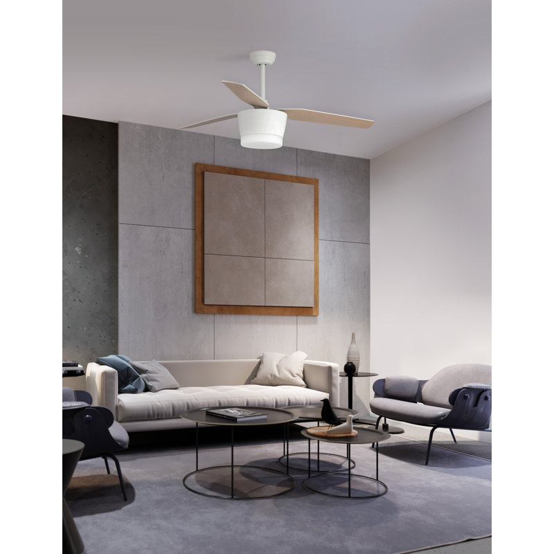 132cm Ceiling Fan with LED Lights, White
