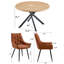 Ensemble de salle à manger 46 po pour 4 personnes avec fauteuils capitonnés en similicuir-586606156