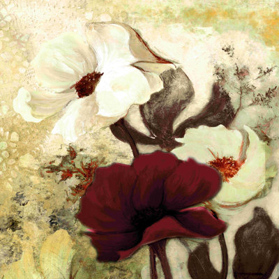 Bouquet de fleurs rouges neutres et moins