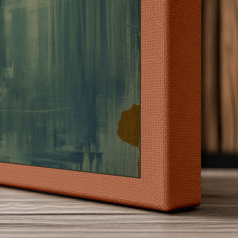 Vertical Contemplation Abstract - Wrapped Canvas, 36x24 - 91.4 x 61.0 cm, Terracotta Border