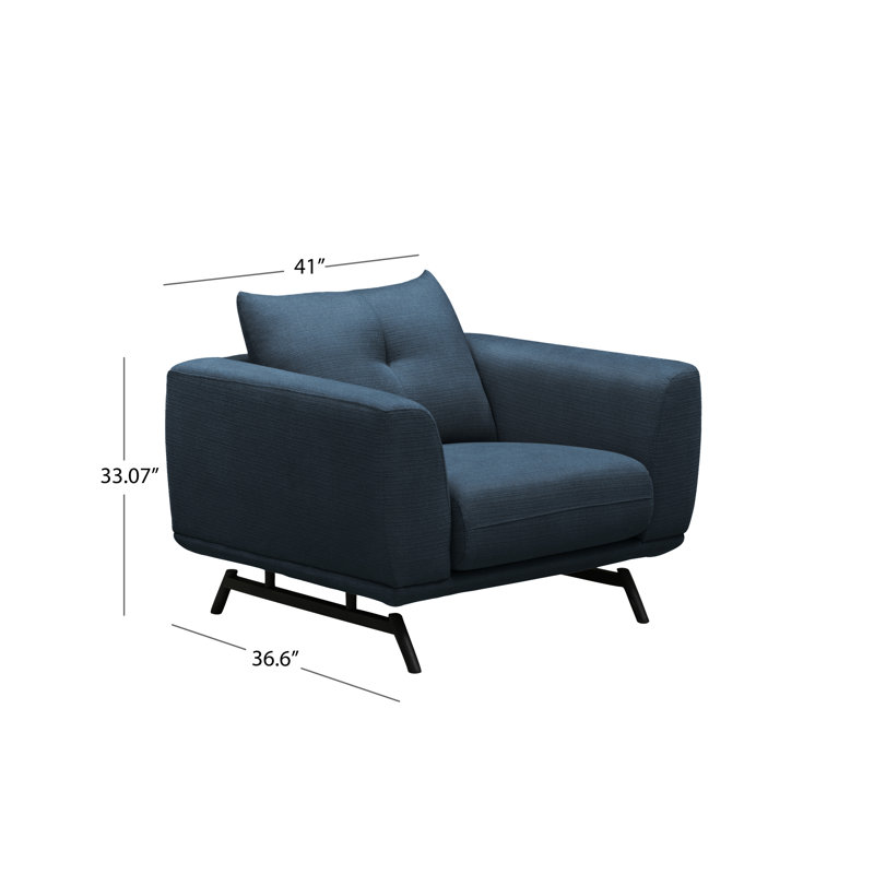 Aniye Upholstered Armchair, Navy Polyester