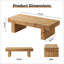 Table basse en bois massif Farmhouse - Table d'appoint rectangulaire rustique pour le salon ou le bureau personnel, table basse à profil bas avec grain naturel et conception robuste