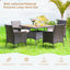Akyrie 4 - Person Acacia Wicker Patio Dining Set with Square Table , Cushions Included