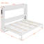 Grand lit escamotable pliant sur le côté pour grand lit avec motif imprimé tendance, éclairage à DEL sous le lit et prise USB intégrée - Design peu encombrant - blanc-968816908-968816909