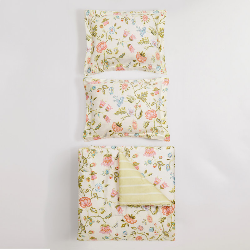 Ensemble d'édredon réversible en satin de coton jacobin 3 pièces Spartina 449 Sugar Mill