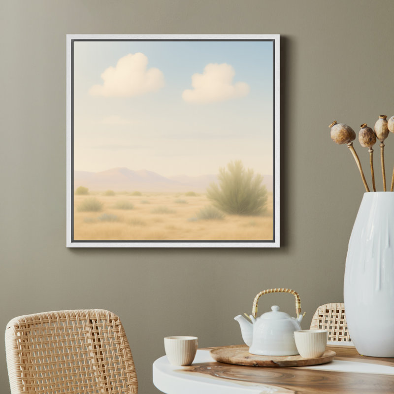 Reproduction d'art sur toile - Paysage rétro du désert pour le décor occidental du salon, H 24 po x l 24 po, Toile tendue
