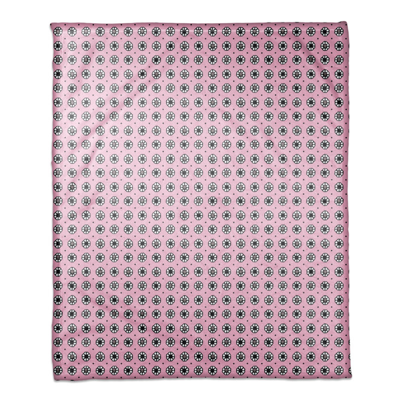  Jeté à motif floral Pixel, Rose