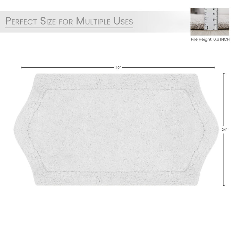 Tapis pour salle de bain Morissette, L 24 po x L 40 po, Gris clair