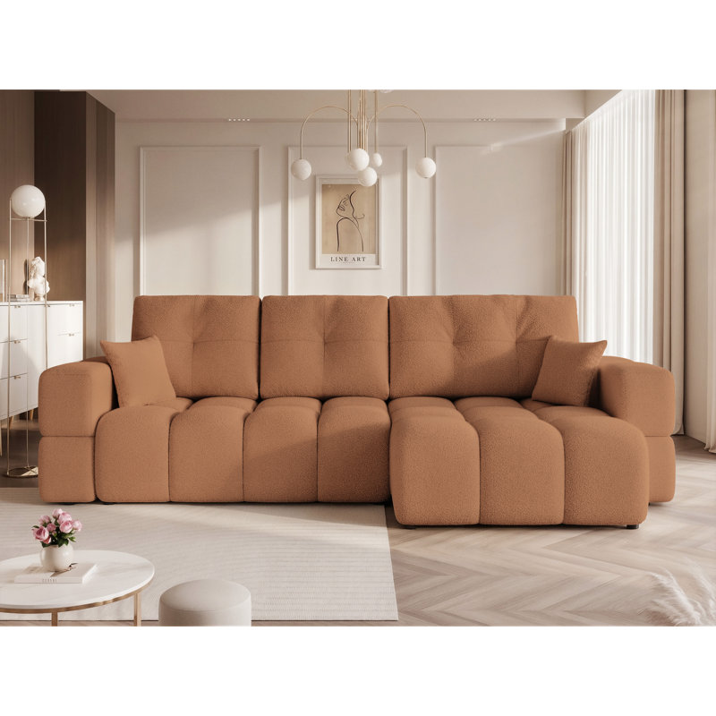 4 Seater Sofa Bed, Orange