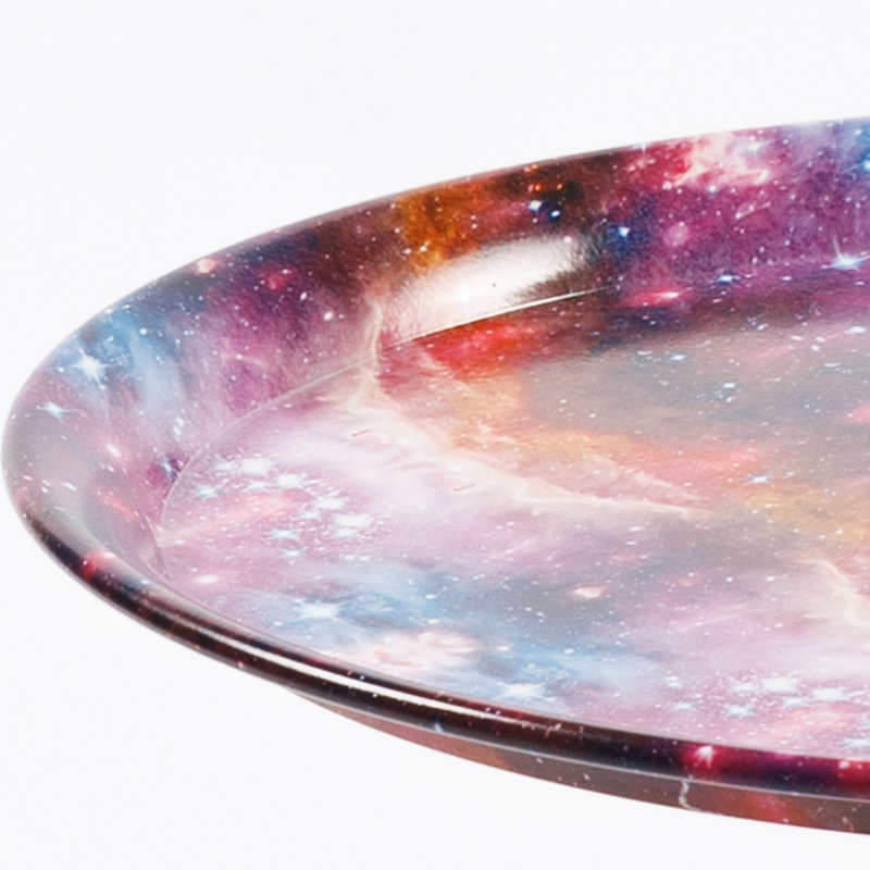 Table d'appoint polyvalente en métal à piédestal, Mauve, Mauve