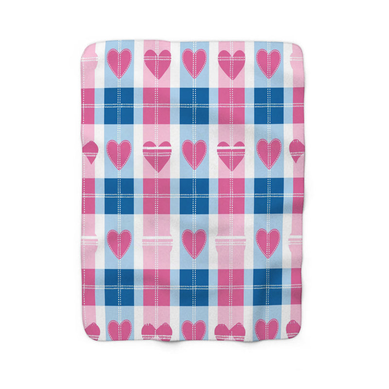 Warm Heart Plaid - 1 pièce Sherpa Premium, Lit simple