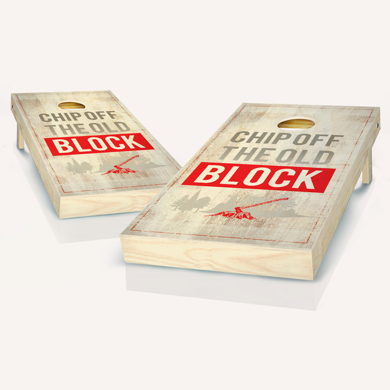 2' X 4' Chip Off The Old Block Cornhole Set With Case & Lights