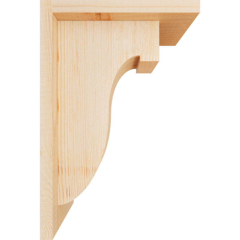 Corbeau Del Monte avec contre-plaque, H 12 po x l 5,5 po x P 8 po, Sapin de Douglas, Lisse