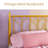 Rollingwood Vintage Low-profile Metal Bed Frame with Chevron-Inspired design Headboard-1106370827-1106370828