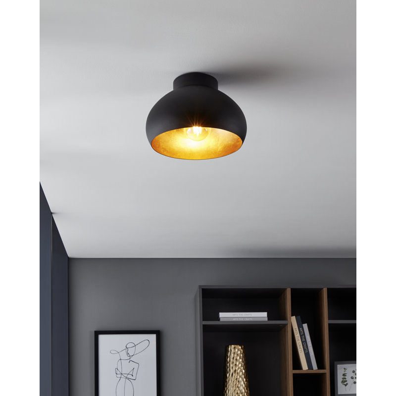 Jesseka Flush Mount, Black/Gold