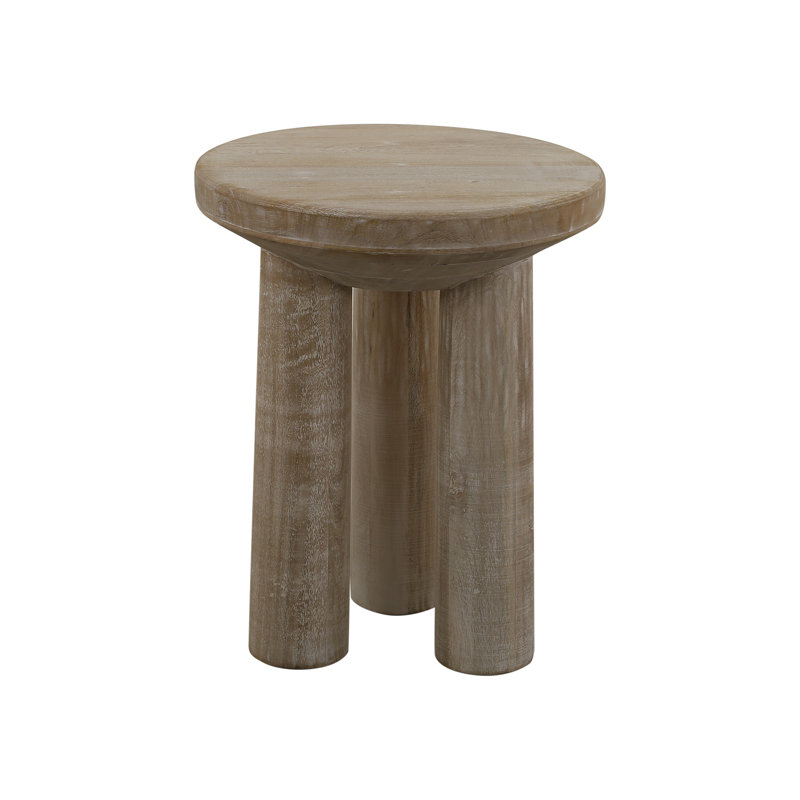 Khatuna Solid Wood End Table, White