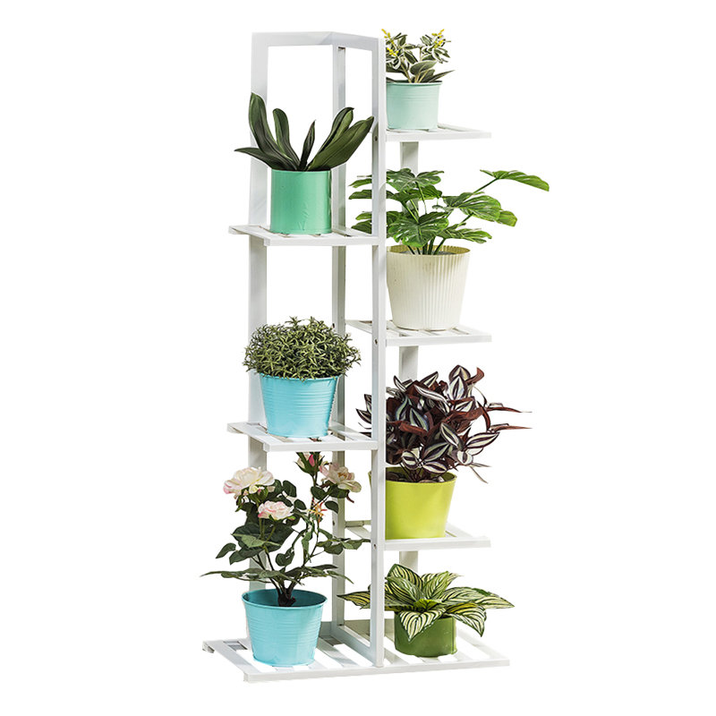Alexander Free Form Multi-Tiered Rubberwood Plant Stand, White