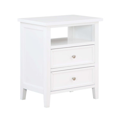 Table de chevet à 2 tiroirs Weston avec rangement spacieux et fabrication durable, parfaite pour les chambres à coucher modernes