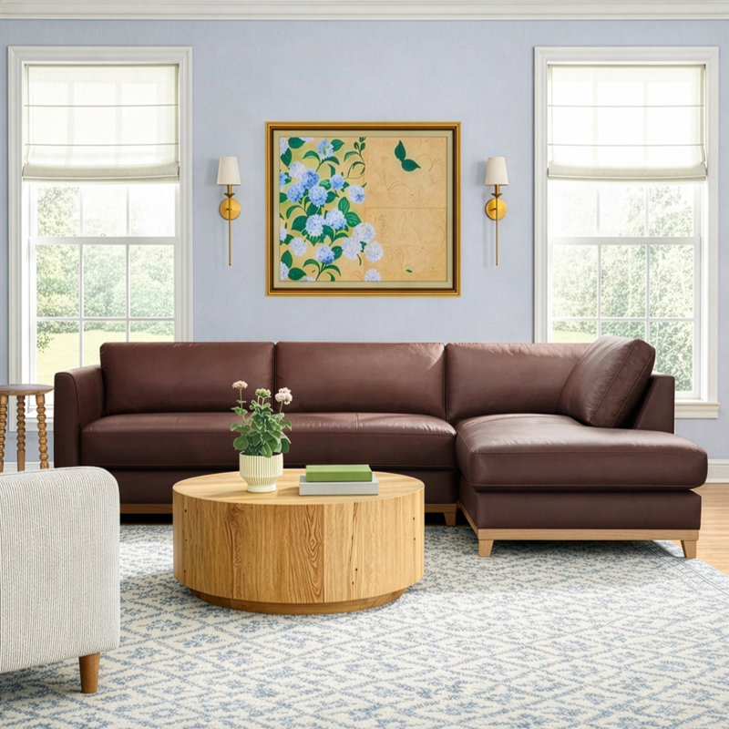 Jacobs 2 - Piece  Genuine Leather Sofa & Chaise