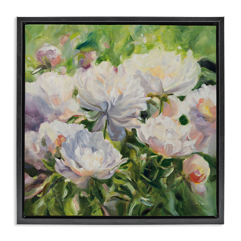 Impression sur toile Impressionnant pivoines encadrées, par Katrina Pete, Cadre flottant noir de jais, H 18 po x l 18 po