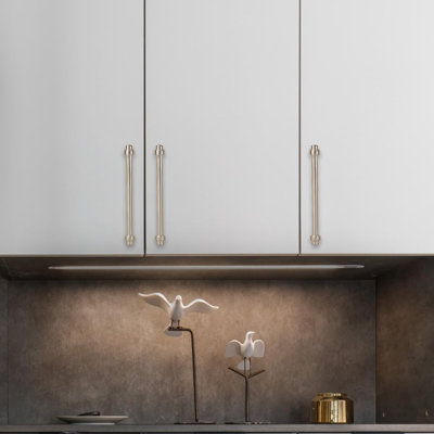 Paquet de 10 poignées d'armoire, poignées de tiroir en alliage de zinc massif, quincaillerie de cuisine et de commode moderne avec filetage profond