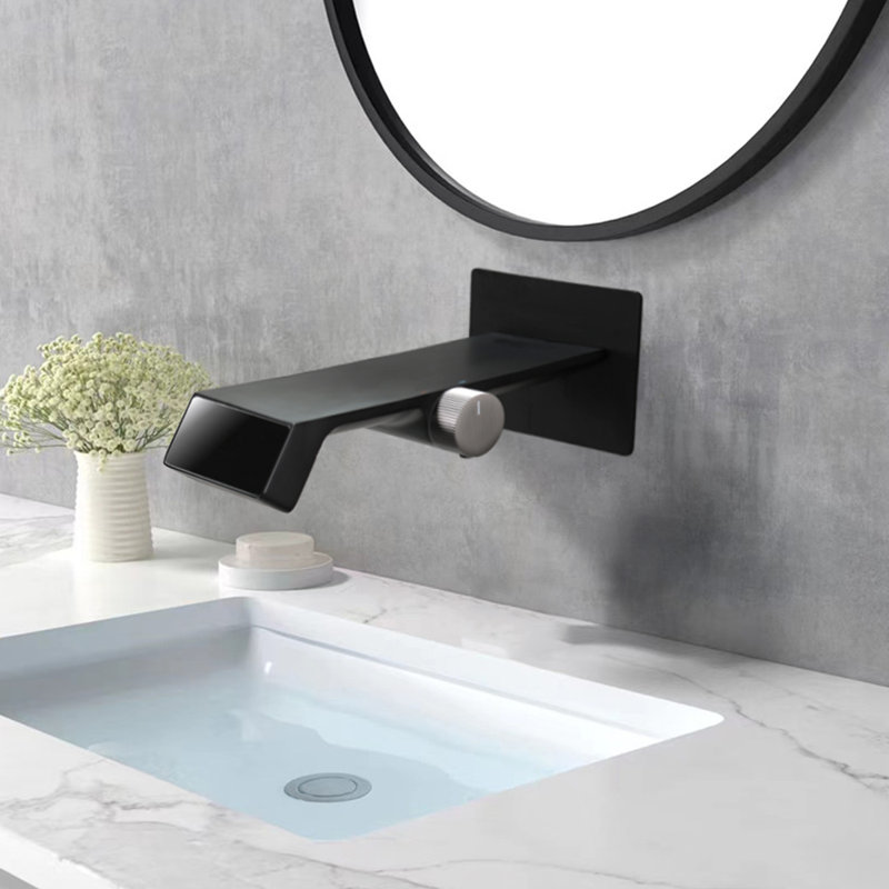 Robinet de baignoire mural, Noir mat