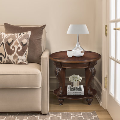 Cherry Wood Colored Living Room Coffee Table Three Piece Set | Tea Table+double-sided Table Combination, Suitable For Small Spaces Such As Offices, Li