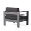 Ensemble de conversation d'extérieur en aluminium gris 4 pièces Patio