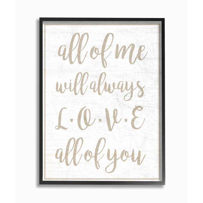 «I Will Always Love All Of You», ensemble d'impression sur toile panoramique, H 14 po x l 11 po x P 1,5 po