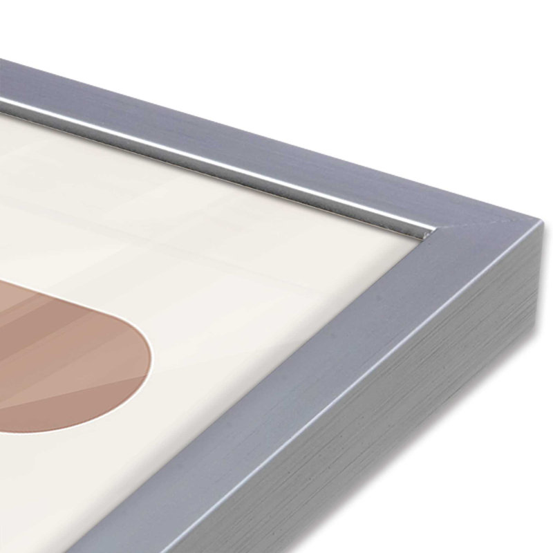 Brown Bauhaus Minimalist Circuitry I Print dans un cadre, H 15,25 po x l 12,25 po x P 1,25 po, Chrome poli