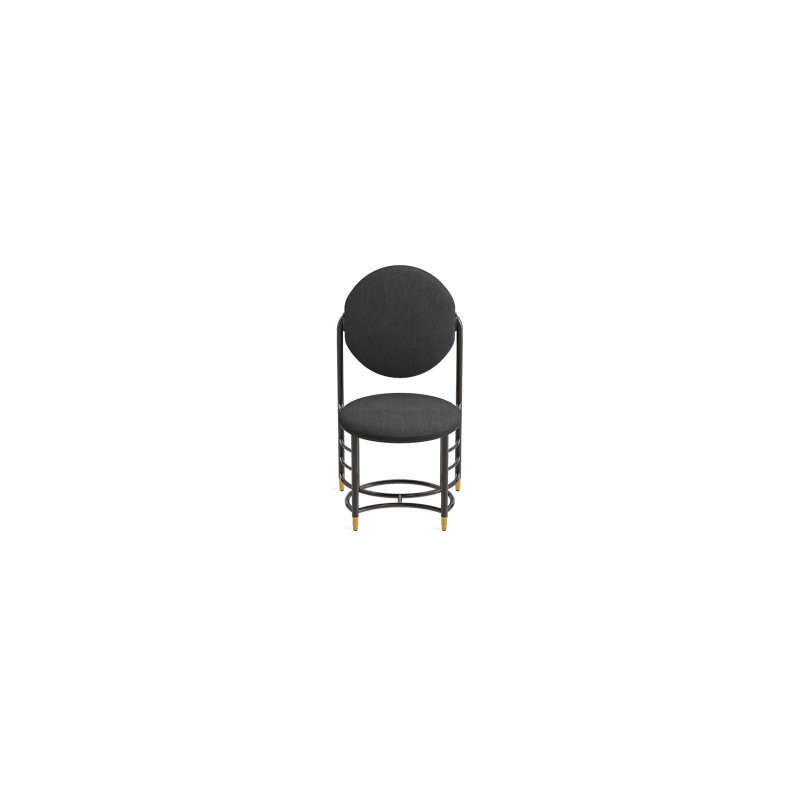 Frank Lloyd Wright Racine Signature Guest Chair, Ink 100% Polyester, Obsidian