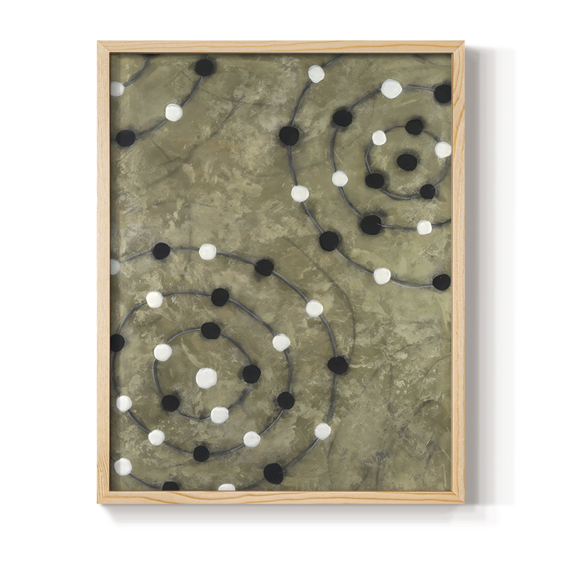 Quantum Relationship I Framed Print - Solid Wood, Natural, 11" H x 9" W