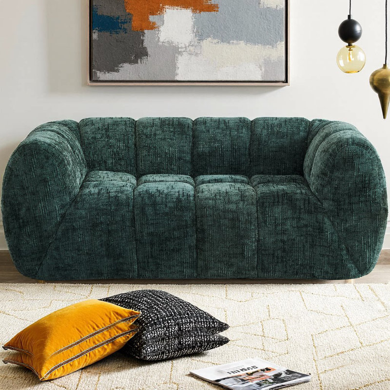 Canapé en nuage matelassé Chenille Pure Foam, Vert