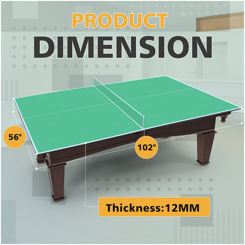 Plateau de table de tennis de table pliable et portable de 8,5 pi de taille moyenne pour jeux d'intérieur, Vert