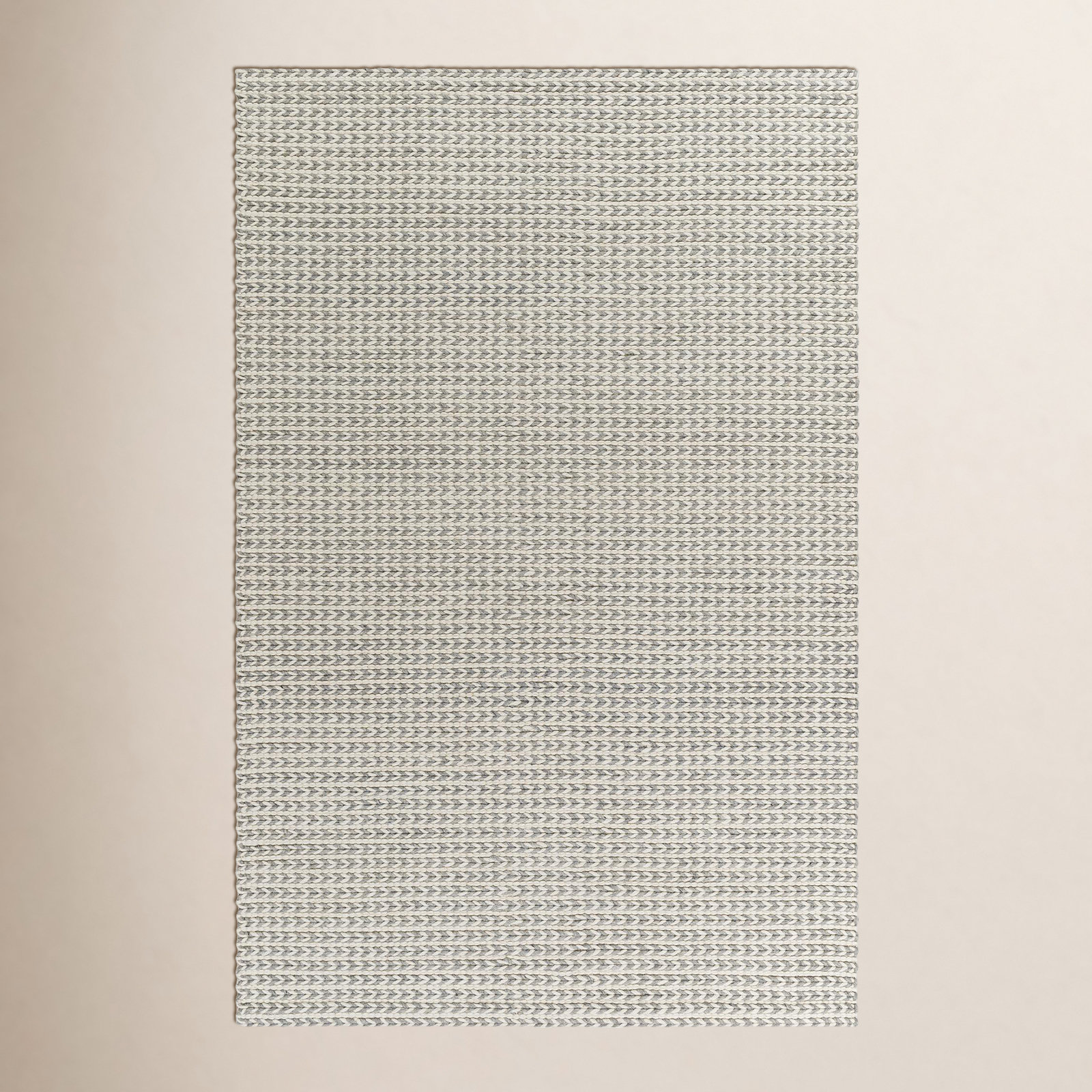 Auria Hand-Woven Chevron Gray Rug, Rectangle 3'6" x 5'6"