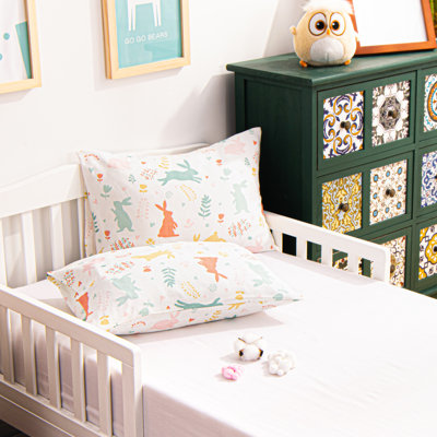 Cotton Toddler Pillowcases, 13x18, Envelope Closure, Rabbits - NTBAY