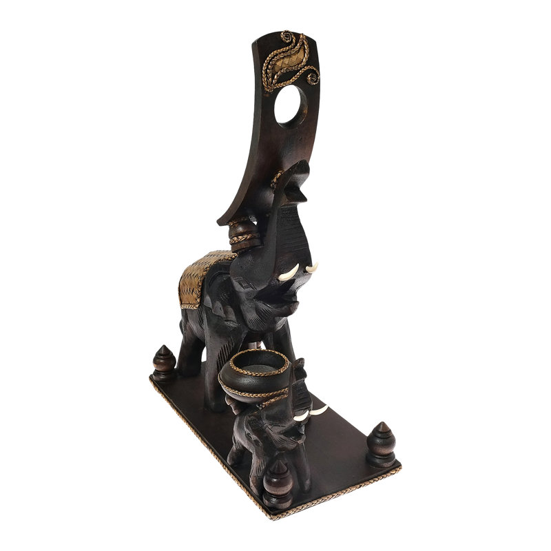 14.5'' H Wood Tabletop Tealight Holder