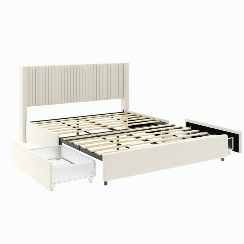 Storage Bed, Queen, 2, Ivory 2