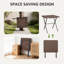 Ensemble de 2 tables pliantes, table carrée pliable portable sans assemblage, table de patio de camping en plein air pour l'intérieur, table de pique-nique pour la cour, espace de camping